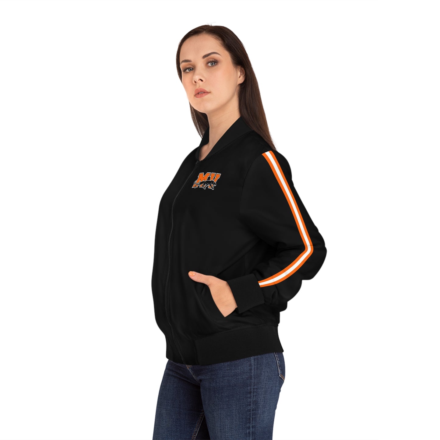 Women's Bomber Jacket | Stripes with Last Name