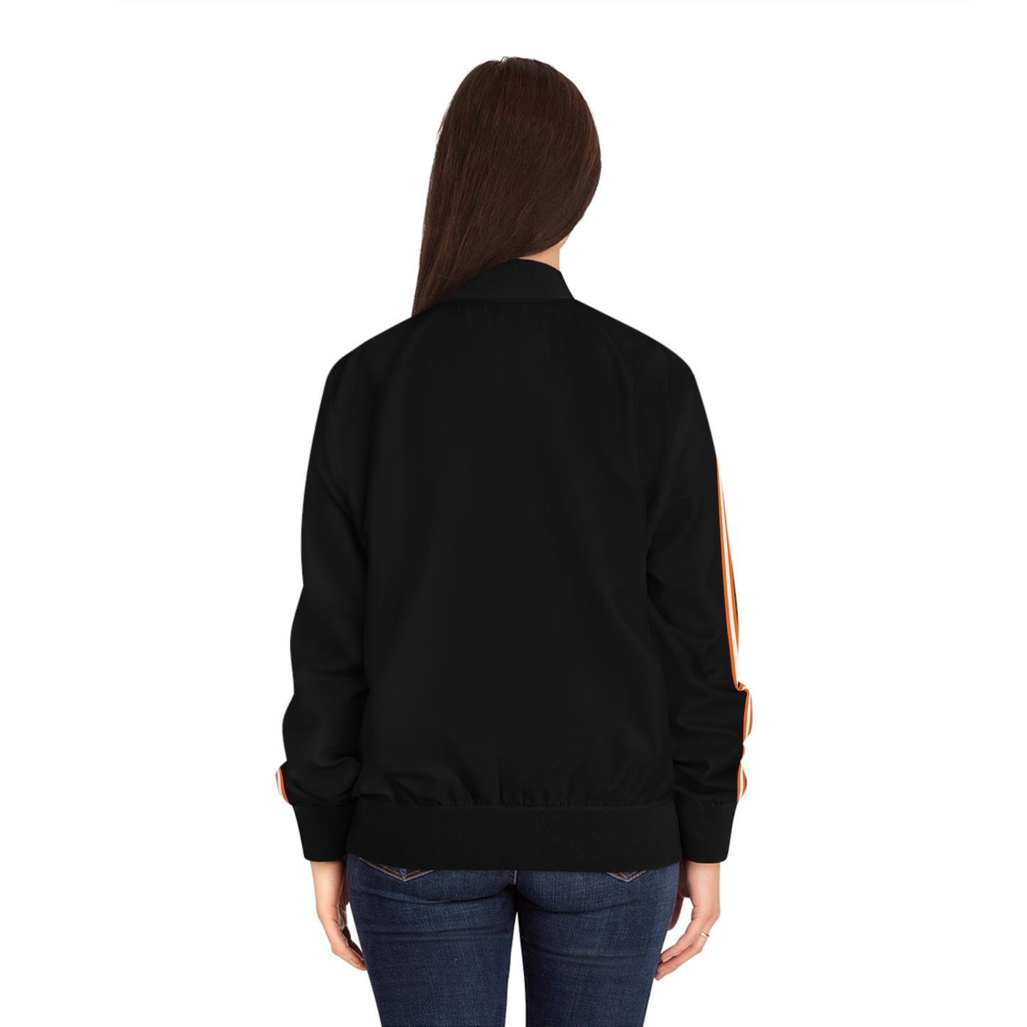 Women's Bomber Jacket | Striped Sleeves
